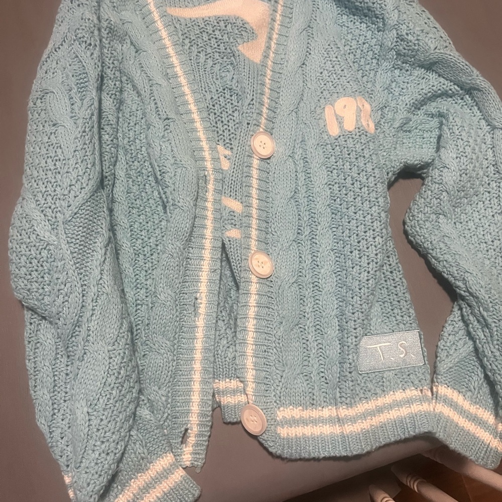 Taylor Swift Mint Cable Knit Cardigan Sweater